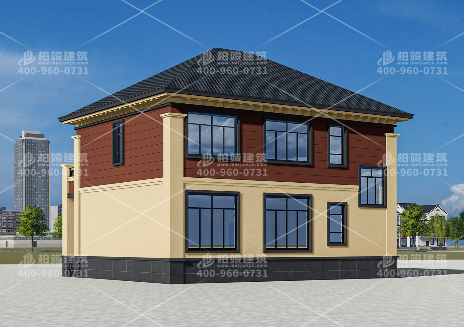 河南趙總中式二層建築設計