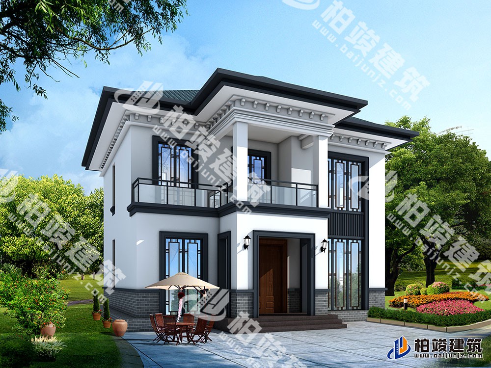 新款農村自建二層別墅設計圖，新中式風格，戶型布局實用