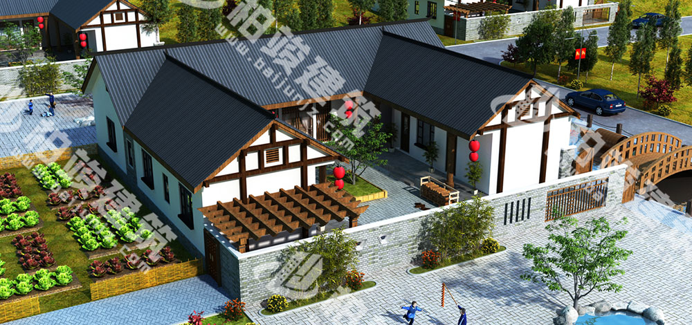 農村自建三合院設計圖，大尺度中式庭院，造價僅20萬