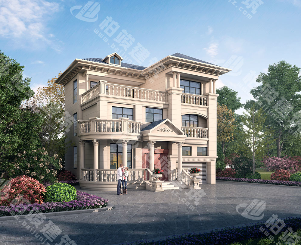 農村自建房設計圖，11.92米x11米，柔美恢弘古希臘建築風格