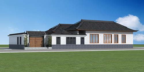一層中式設計帶院子景觀設計圖 ，鄰居羨慕的庭院新中式