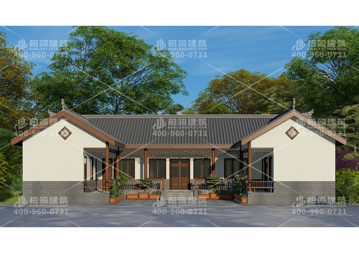 四合院自建房效果圖，經濟實惠戶型方便。