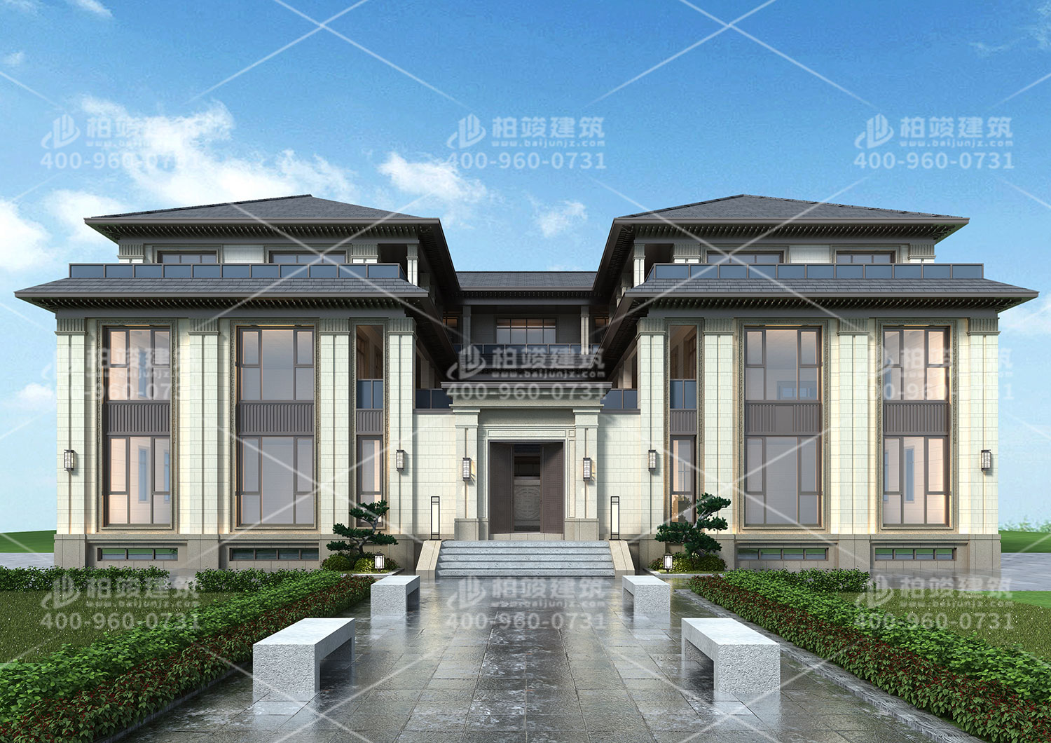 農村小別墅設計圖紙，中式三層自建房。　