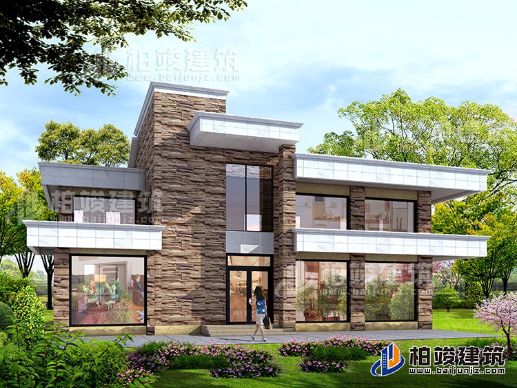 二層農村現代別墅設計圖紙，有娛樂室、健身房18x12米BZ252-新中式風格