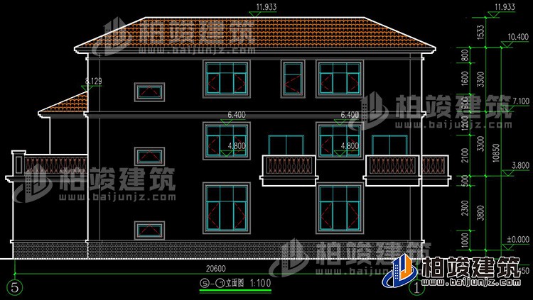 背立麵圖