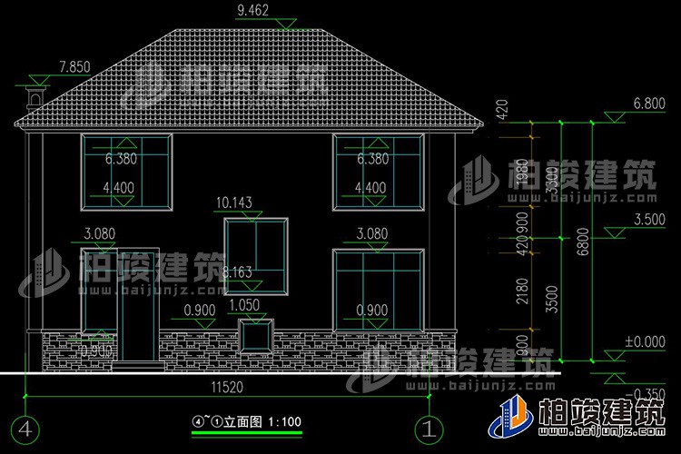 背立麵圖