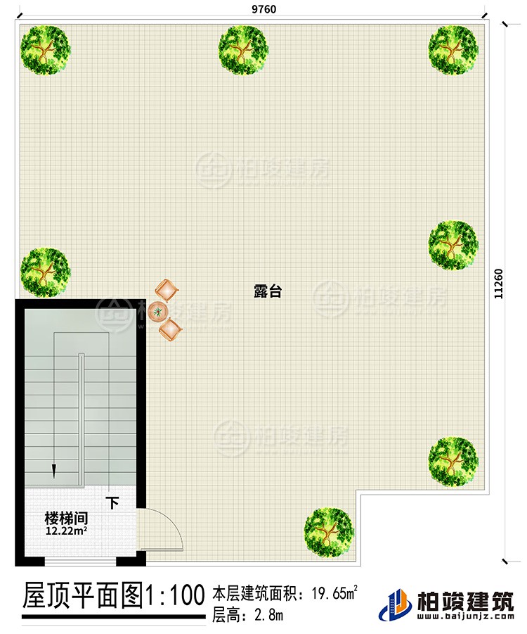三層：樓梯間、露台