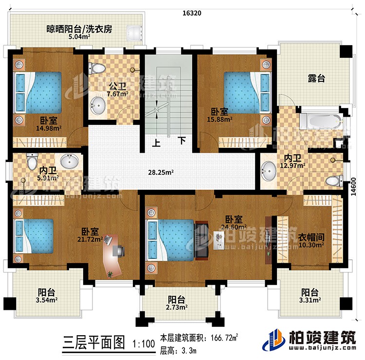 新款農村四層別墅設計圖紙及效果圖，外立麵清新別致BZ412-新中式風格