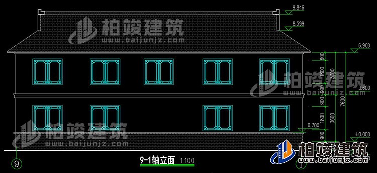 背立麵圖