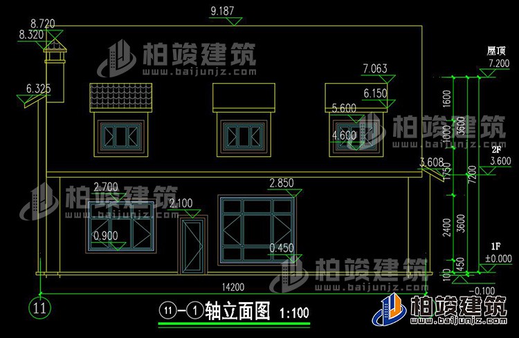 背立麵圖