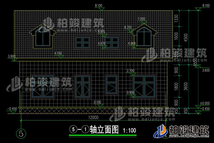 背立麵圖