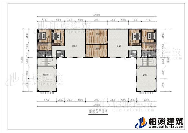 閣樓：2健身房、2攝影室、4臥室、2衣帽間、儲物室