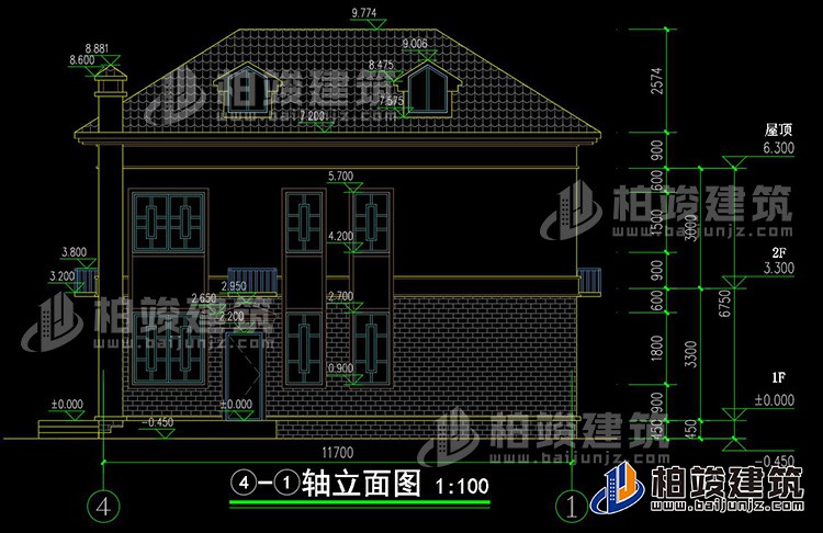 背立麵圖