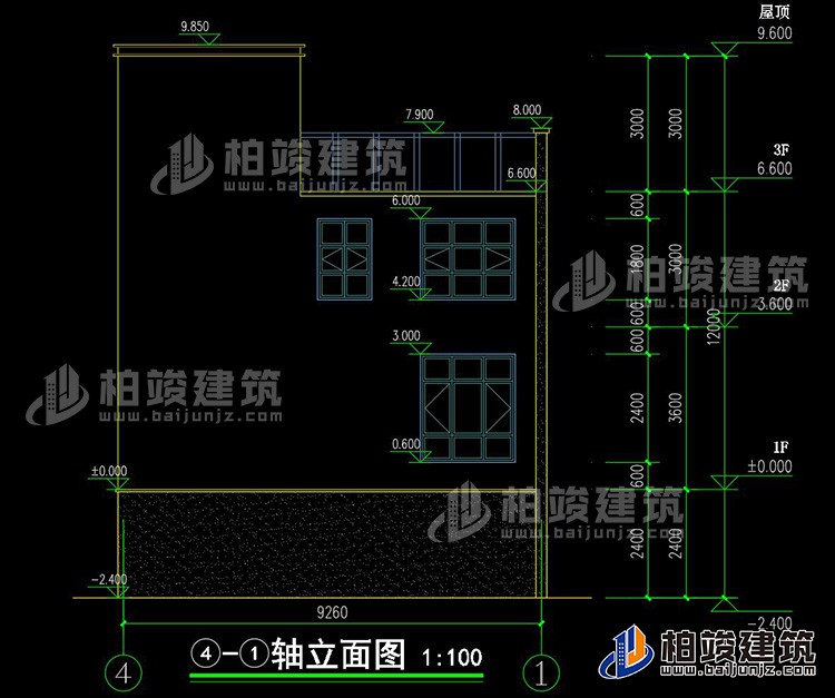 背立麵圖