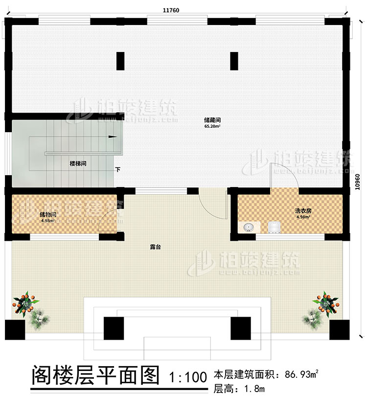 閣樓：2儲物間、樓梯間、洗衣房、露台