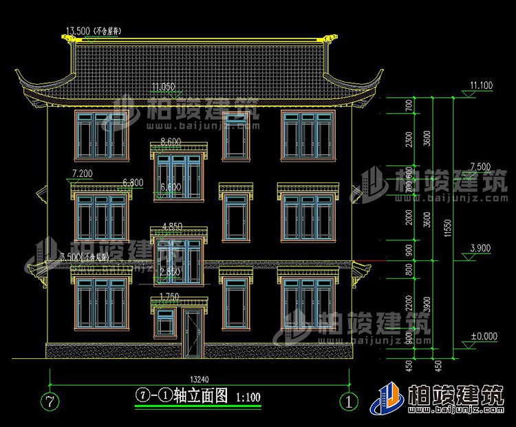 背立麵圖